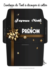 Dessin gratuit Cadeaux Noël Enveloppe Enveloppe à imprimer Enveloppe de Noël Enveloppe emballage cadeau