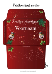 Gratis kleurplaat Cadeaus Kerstmis Envelop Spellen en speelgoed Afdrukbare enveloppen Notenkraker Kerstenvelop Cadeauverpakking Envelop
