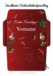 Kostenlose Zeichnung Geschenke Weihnachten Umschlag Spiele und Spielzeug Bedruckbare Umschläge Nussknacker Weihnachtsumschlag Geschenkverpackungsumschlag