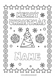 Coloring to customize Christmas tree Christmas Snowflakes “Merry Christmas” message