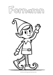 Gratis färgläggning Julnissar Tomtefärgläggningar