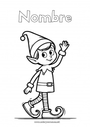 Dibujo libre Elfos de navidad Dibujos de Elfos para colorear