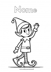 Disegno gratuito Elfo di Natale Pagine da colorare degli elfi