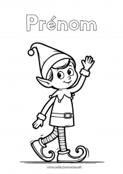 Dessin gratuit Lutins de Noël Coloriages lutins