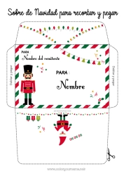 Colorear gratis Papá Noel Navidad Sobre Juegos y juguetes Sobre para imprimir Cascanueces Sobre de Navidad