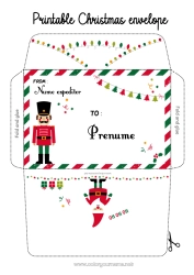 Pagină de colorat personalizată Moș Crăciun Crăciun Plic Jocuri și jucării Plic de imprimat Căpcăunul Plic de Crăciun