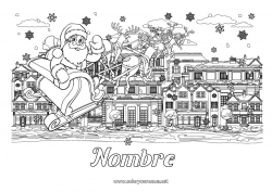 Dibujo libre Papá Noel Trineo Dibujos complejos para colorear Paisaje urbano