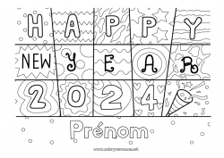 Coloriage gratuit Bonne année 2024