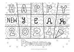 Desen liber de colorat La mulți ani! 2024