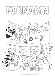 Gratis färgläggning Björn Vinter Julgran Ekorre Fest Djur Panda Skogens djur Andra djur i världen Hjort