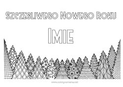 Kolorowanka do personalizacji Zentangle Choinka