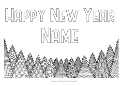 Free colouring Zentangle Fir tree