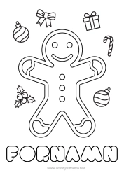Gratis färgläggning Jul Juldekorationer Pepparkaka