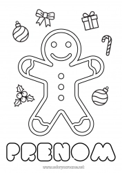 Coloriage gratuit Noël Décorations de Noël Pain d'épices