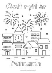 Gratis teckning Fyrverkeri Stadsmiljö 4 juli 14 juli