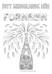 Gratis färgläggning Dryck Zentangle Flaska Champagne