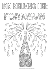 Gratis fargelegging Drikke Zentangle Flaske Champagne