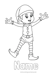 Free colouring Christmas Elves Christmas Elf colouring pages