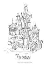 Colouring to customise Castle Fairy Tale