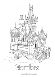 Colorear gratis Castillo Cuento de hadas