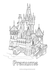 Pagină de colorat personalizată Castel Poveste cu zâne