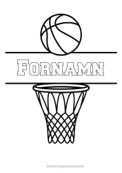 Färgläggningssida att anpassa Sport Basketboll Lagsporter