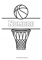 Colorear para personalizar Sport Baloncesto Deportes en equipo