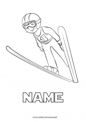 Coloring to customize Snow Winter Ski Winter Sports