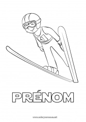 Coloriage gratuit Sport Neige Hiver Ski Sports d'hiver