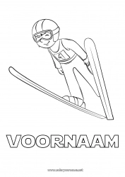 Kleurplaat aanpassen Sport Sneeuw Winter Ski Wintersporten