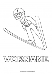Malvorlage anpassen Sport Schnee Winter Ski Wintersportarten