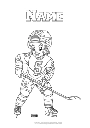 Free colouring Sport Team sports Hockey Winter sports