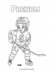 Coloriage gratuit Sport Sports d'équipe Hockey Sports d'hiver