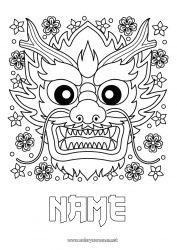 Free drawing Dragon Animal Chinese New Year China Dragons, unicorns and fantastic animals Head