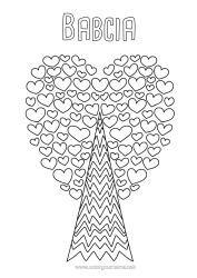 Kolorowanka za darmo Serce Drzewo Doodle