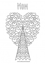 Child coloring page Heart Tree Doodle