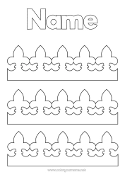 Free colouring Children's activities Crown Epiphany Easy colouring pages
