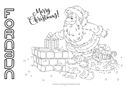 Gratis tegning Gaver Julemanden Jul Hætte Pejs 