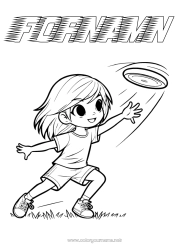 Färgläggningssida att anpassa Sport Andra sporter Ultimate, frisbee
