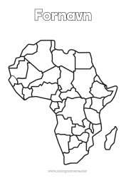 Farvelægningssiden tilpasning Geografi Egypten Afrika Verdenskort Verdenskort