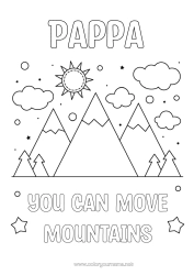 Gratis färgläggning Barnaktiviteter Positiv Berg