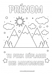 Coloriage à personnaliser Activités enfants Positif Montagne