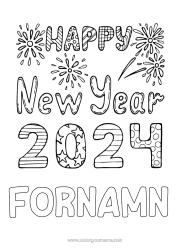 Gratis färgläggning Gott nytt år 2024