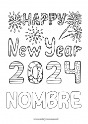 Colorear gratis Feliz año 2024