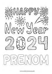 Coloriage gratuit Bonne année 2024