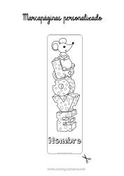 Colorear para personalizar Corazón Ratón Te amo Alimento Animales Inscripción 