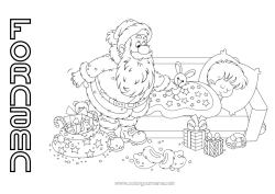 Gratis färgläggning Gåvor Jultomten Jul