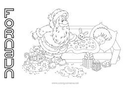 Gratis fargelegging Gaver Julenissen Jul