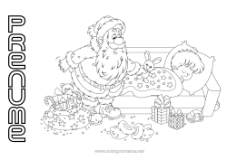 Desen liber de colorat Cadouri Moș Crăciun Crăciun