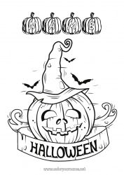 Free coloring Pumpkin Halloween Inscription 